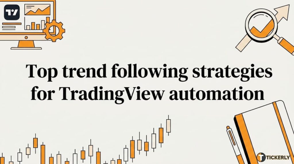 Decorative trading trend title card illustration