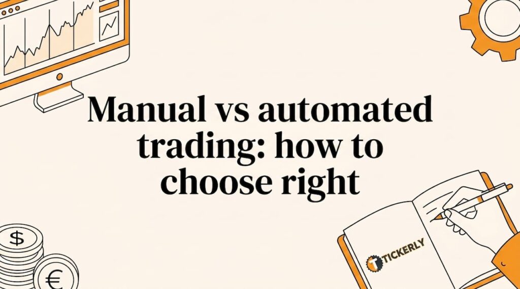 Decorative trading-themed illustrated title card