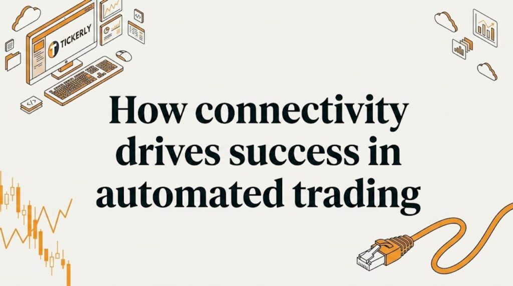 Flat vector trading connectivity title card illustration