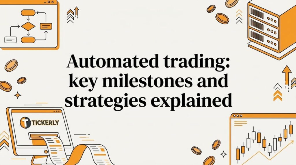 Editorial title card with trading-themed illustration
