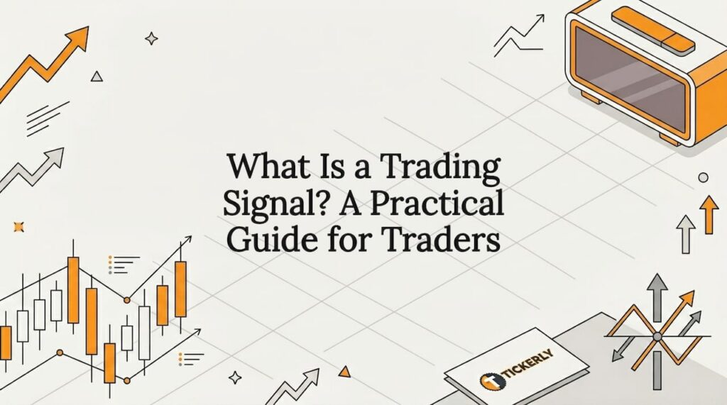 Trading theme title card illustration framing blog article