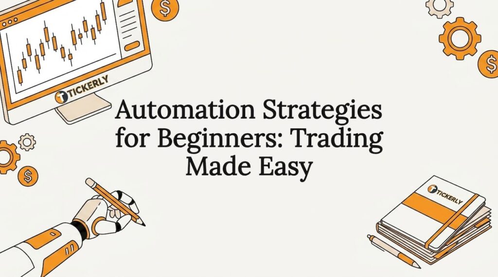 Decorative trading automation title card illustration
