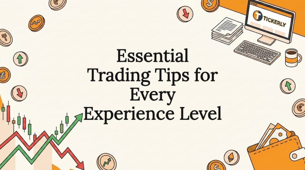Decorative trading-themed title card graphic