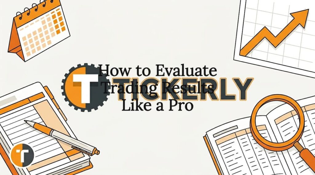 Illustrated title card with trading-themed vector elements