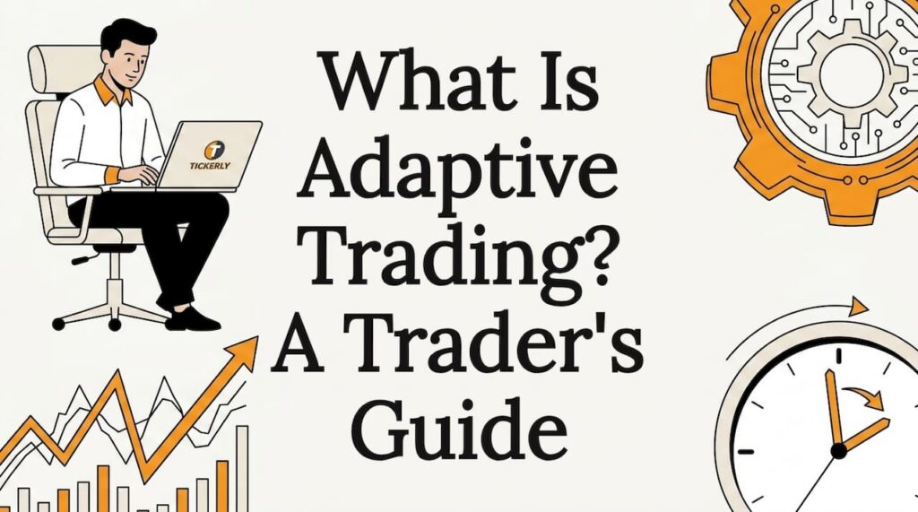 Decorative adaptive trading title card illustration