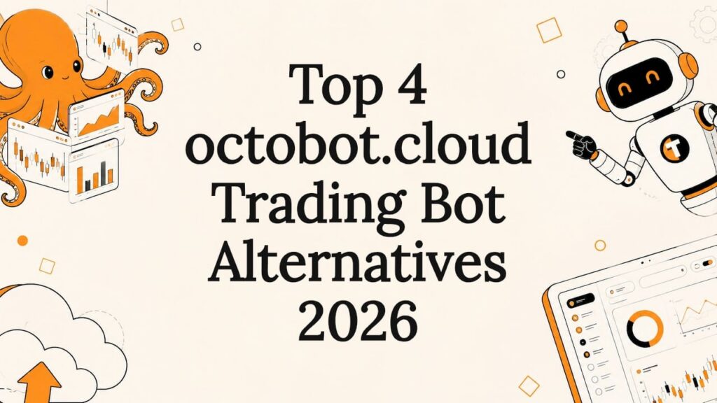 Flat vector trading bot themed title card illustration