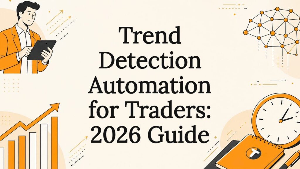 Decorative title card with trading and AI icons