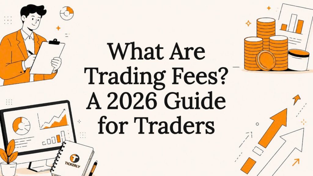Decorative illustrated title card for trading fees article