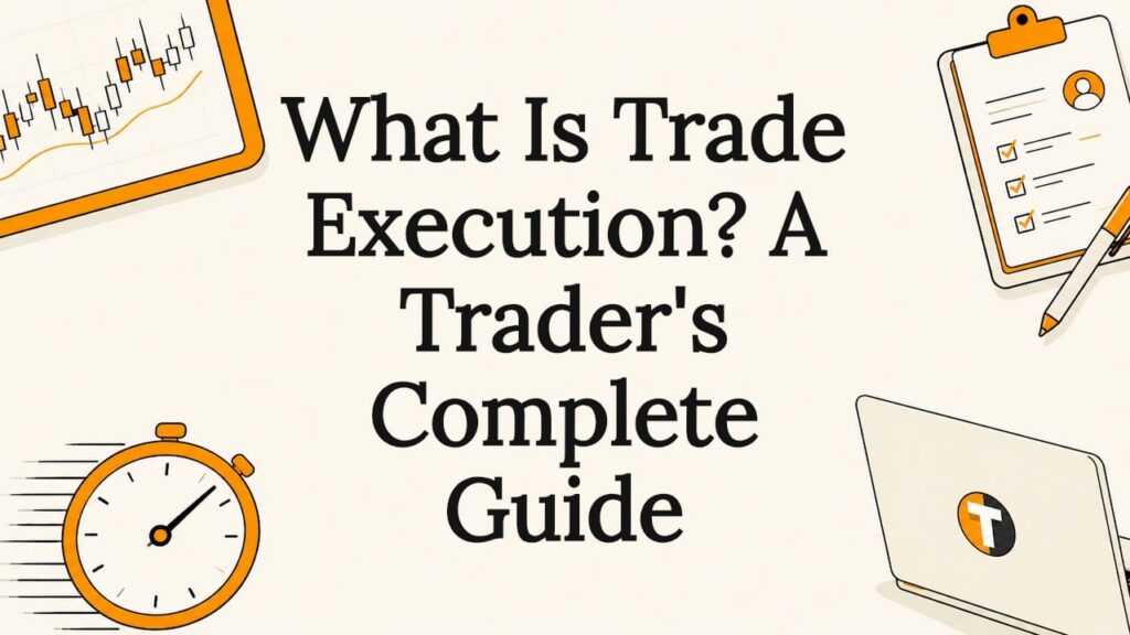 Decorative title card illustration for trade execution