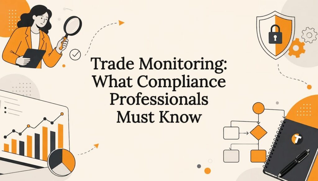 Decorative illustrated title card for trade monitoring article