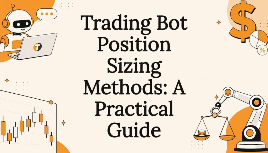 Decorative title card with trading bot icons