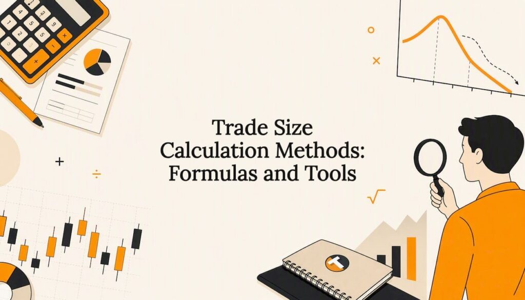 Decorative title card with trade sizing illustrations