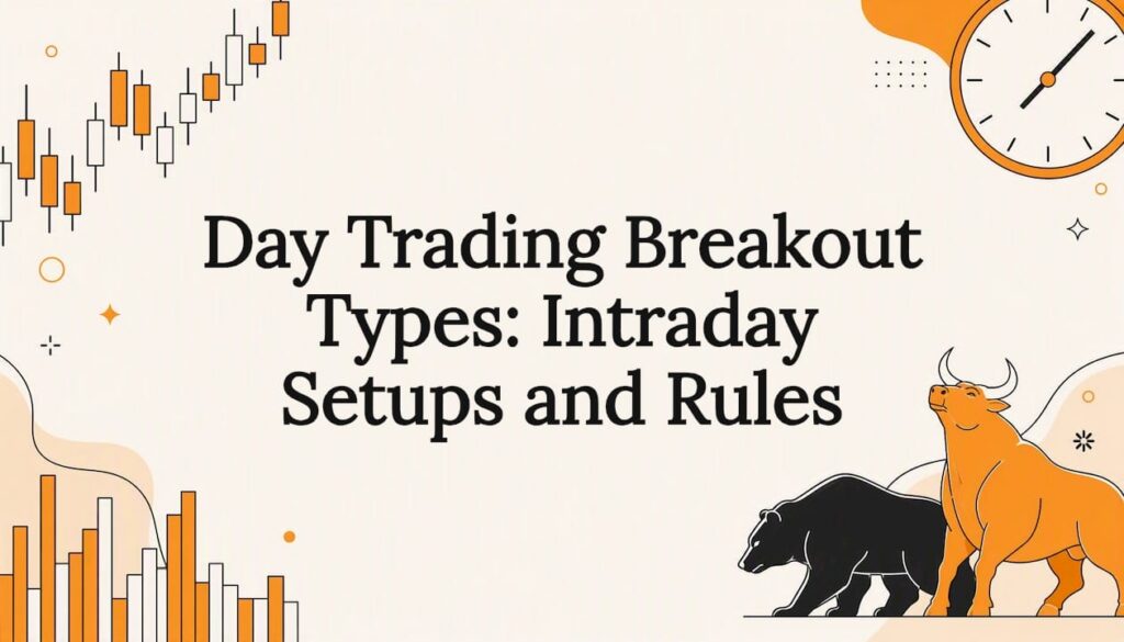 Decorative title card illustration for day trading breakout article
