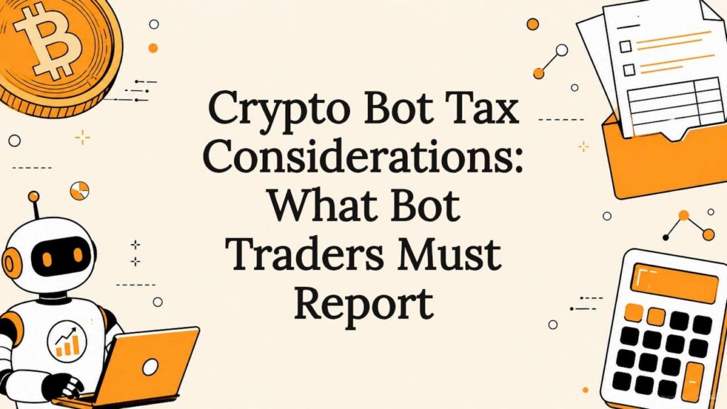 Decorative title card illustration for crypto bot tax article