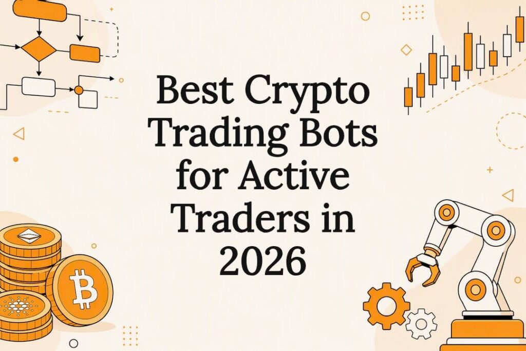 Decorative title card illustration for crypto trading bots article